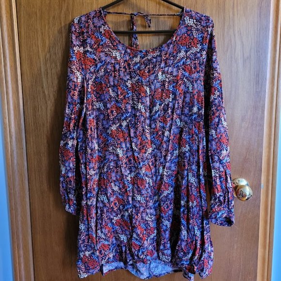 Modcloth Somedays Lovin floral boho tunic/babydoll shift dress size L - Picture 2 of 7